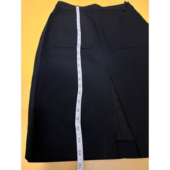 NWT L'Agence Pencil Skirt Knee Length Front Slit Pockets Black Womens Size 6 - Picture 7 of 7